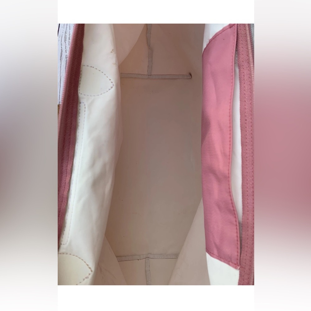 Longchamp Pink Nylon Tote with Brown Leather Handles - Picture 11 of 12